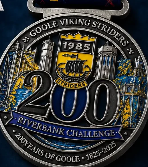 The 2026 Riverbank Challenge finisher's medal